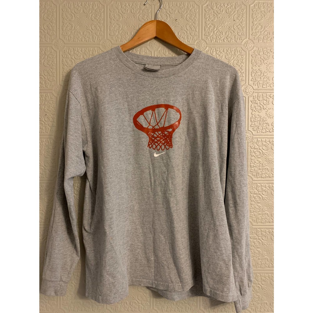 Men's Classic Nike Long Sleeve Shirt - Heather Gray - Size M